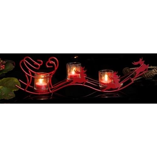 Christmas Reindeer Sleigh Tealight Holders Assorted Colours