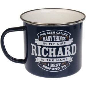 Enamel Personalised Coffee Mug Richard
