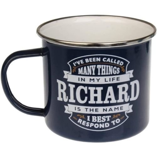 Enamel Personalised Coffee Mug Richard