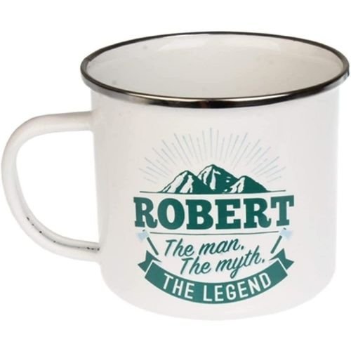 Enamel Personalised Coffee Mug Robert