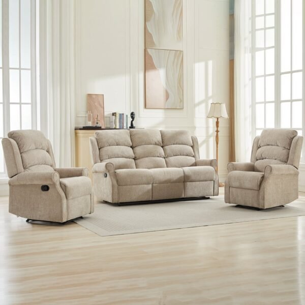 Rosenberg Fabric Recliner 3+1+1 Seater Sofa Set – Rabbit