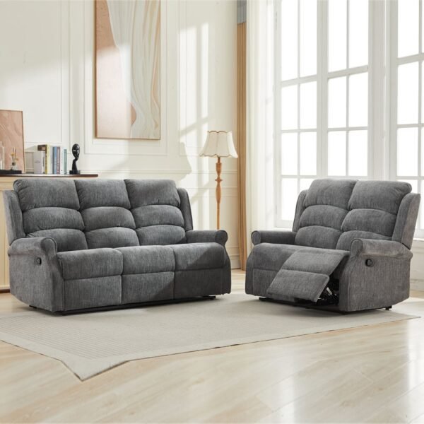 Rosenberg Fabric Recliner 3+2 Seater Sofa Set – Anthracite