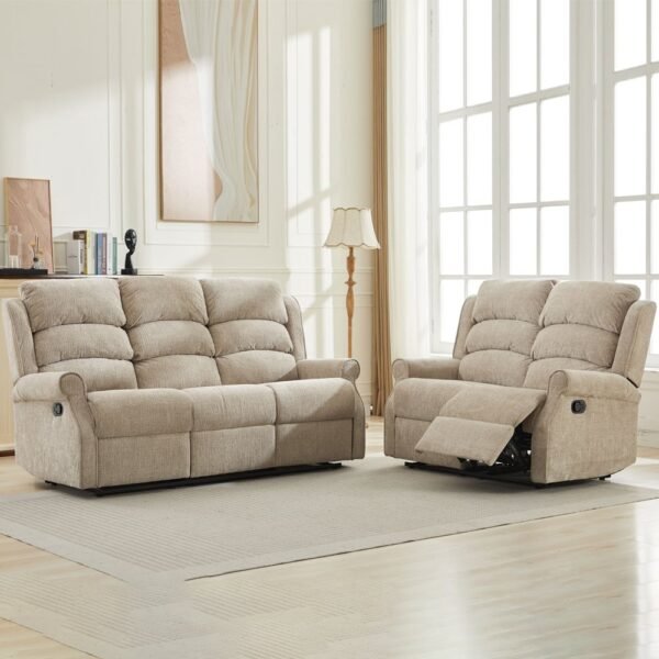 Rosenberg Fabric Recliner 3+2 Seater Sofa Set – Rabbit