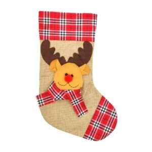 Hessian Christmas Stocking Rudolph 18"