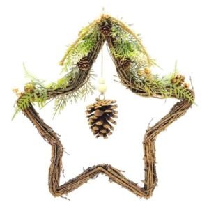 Rustic Star Christmas Wreath 33cm