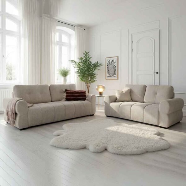 Sandhurst Fabric 3+2 Seater Sofa Set in Beige