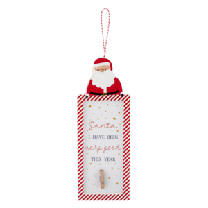 Santa Quote Board Festive Wooden Christmas Wall Sign