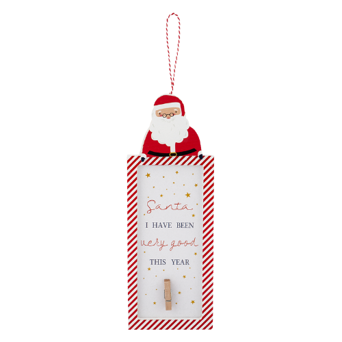 Santa Quote Board Festive Wooden Christmas Wall Sign