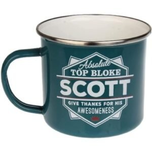 Enamel Personalised Coffee Mug Scott