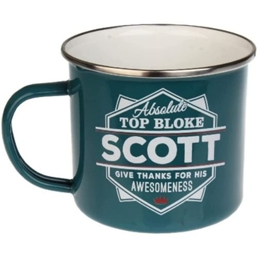 Enamel Personalised Coffee Mug Scott