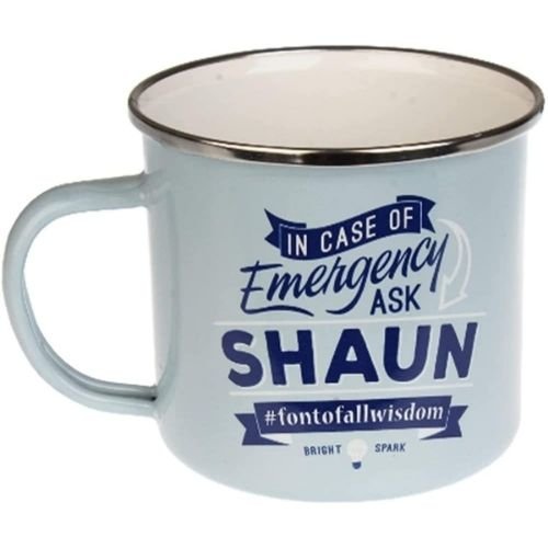 Enamel Personalised Coffee Mug Shaun