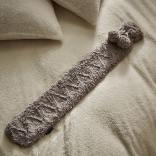Silentnight Serenity Grey Faur Fur Extra Long Hot Water Bottle