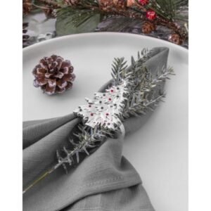 Silver Gem Christmas Tree Napkin Ring