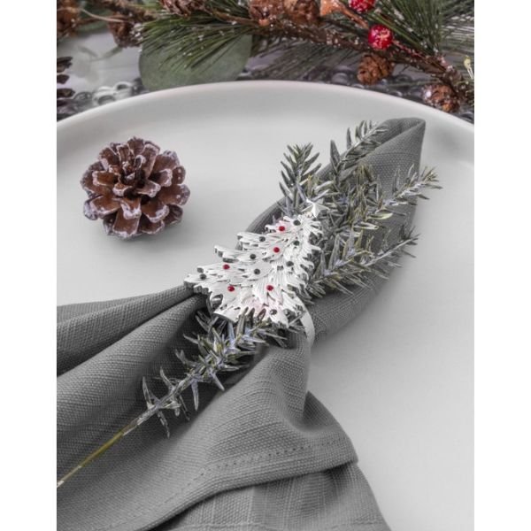 Silver Gem Christmas Tree Napkin Ring