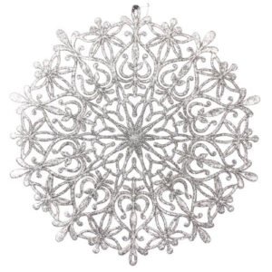 Glitter Snowflake Christmas Decoration 34cm Assorted Colours