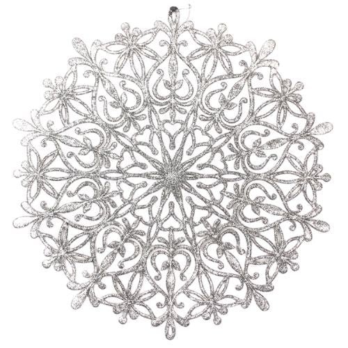 Glitter Snowflake Christmas Decoration 34cm Assorted Colours