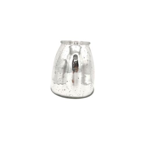 Small Silver Glass Tealight Holder 13cm
