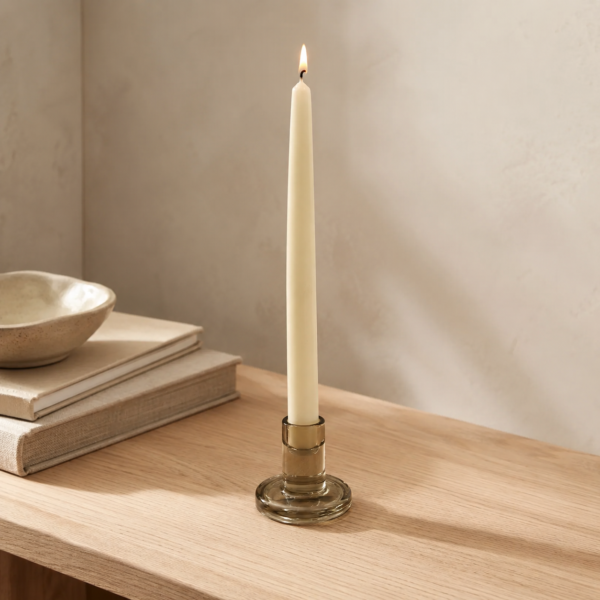 Smokey Brown Smooth Small Candle Holder
