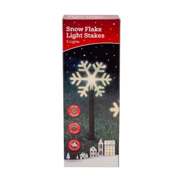 Snow Flake Light Solar Stakes 5 Lights