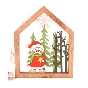 Wooden Christmas Scene Hanging Decoration Assorted Designs