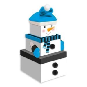 Large Christmas Stackable Snowman Boxes 3 Set