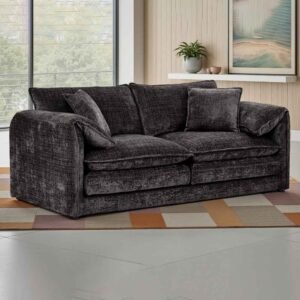Somera Fabric 3 Seater Sofa in Black