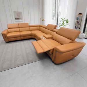 Southwark Leather Recliner Corner Sofa in Tan