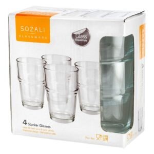 Sozali Glassware Stacker Glasses 4 Pack