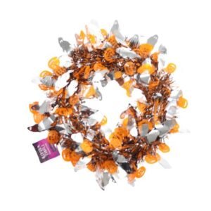 Spooksville Halloween Tinsel Wreath Assorted Colours