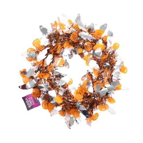 Spooksville Halloween Tinsel Wreath Assorted Colours