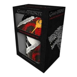 Game Of Thrones Stark And Targaryen Mug Coaster & Keychain Gift Set