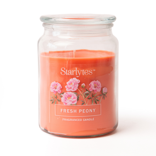 Premium Starlytes fresh Peony Large Jar Candle 18oz