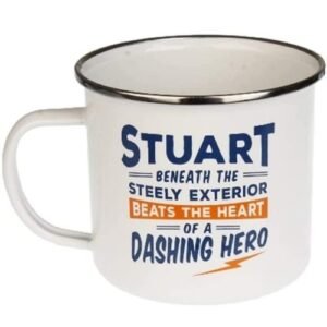 Enamel Personalised Coffee Mug Stuart