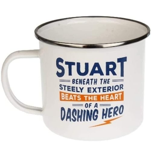 Enamel Personalised Coffee Mug Stuart