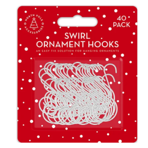 Swirl Ornament Hooks 40 Pack Durable Metal Hangers for Decorations