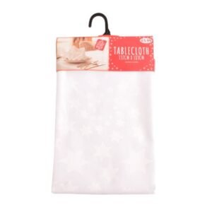 White Star Christmas Tablecloth 132cm x 183cm
