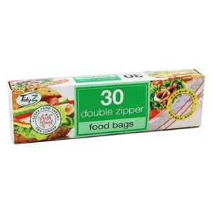 TidyZ Double Zip Food Storage Bags 30 Assorted Pack