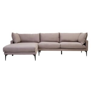 Toccoa Fabric Left Handed 3 Seater Sofa In Grey