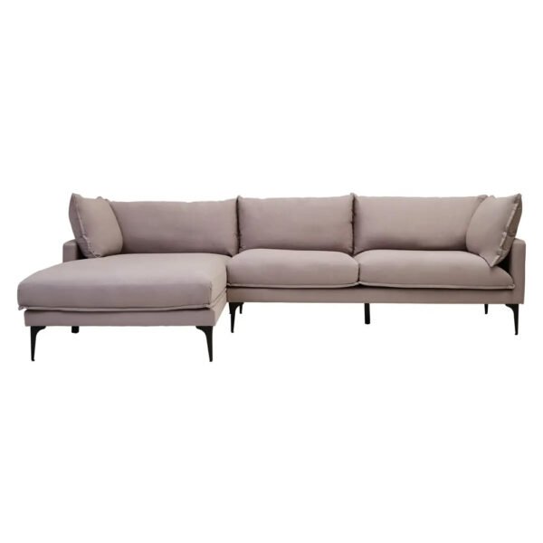 Toccoa Fabric Left Handed 3 Seater Sofa In Grey