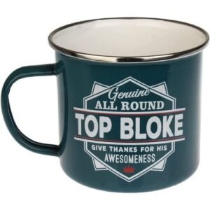 Enamel Personalised Coffee Mug Top Bloke