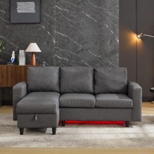 Storage Corner Sofa with USB – Grey