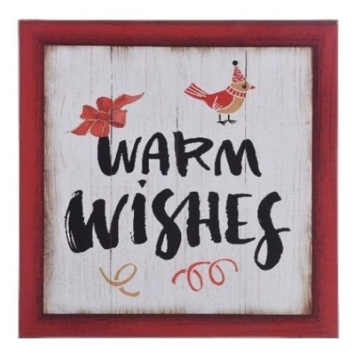 Warm Wishes Christmas Slogan Sign