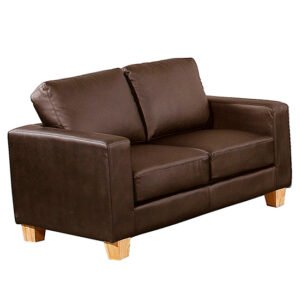 Caridad PU Leather 2 Seater Sofa In Brown