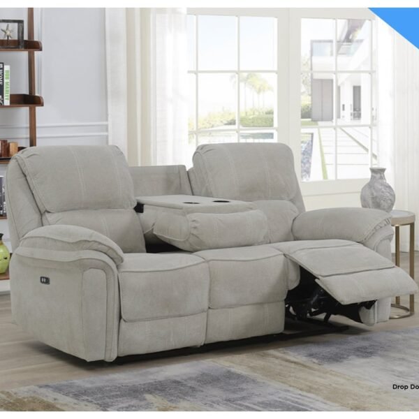 Wauchula Fabric Electric Recliner 3 Seater Sofa – Beige