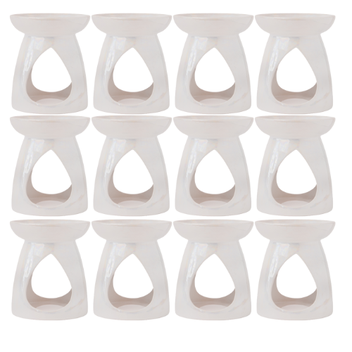 Deluxe Teardrop Pearlised Oil and Wax Melt Burner 14cm Assorted Colours