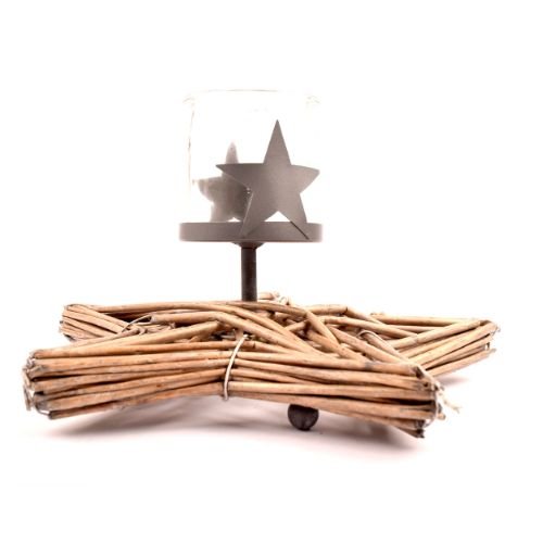 Willow Star Christmas Candle Holder