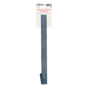 Silver Christmas Wreath Door Hanger 31.5cm Metal Over Door Hook