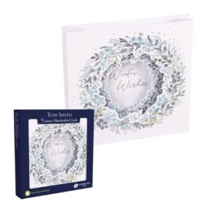 Tom Smith Luxury Handcrafted Wreath Christmas Cards 5 Pack