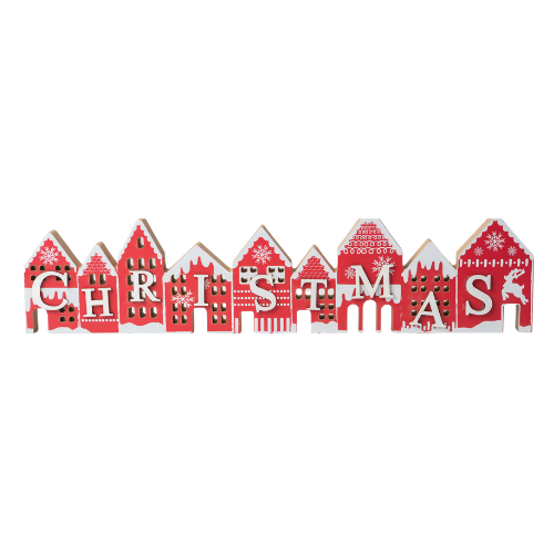 Christmas House Decorative Sign Festive Wooden Hanging Decoration 49cm