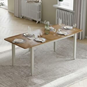 Hermitage Arden grey painted extending dining table 160 to 200 cm